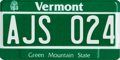 VT license plate AJS024