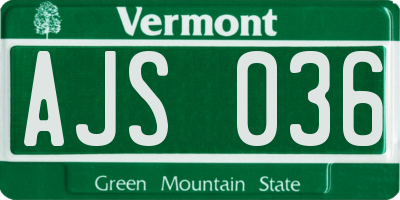 VT license plate AJS036