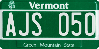 VT license plate AJS050