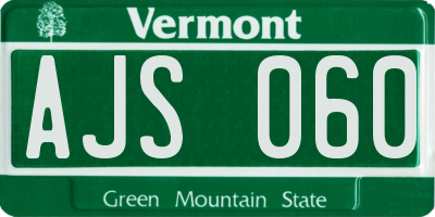 VT license plate AJS060