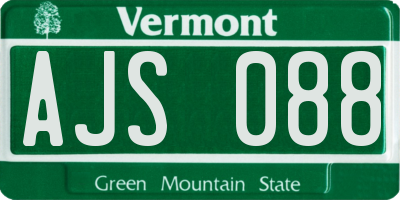 VT license plate AJS088
