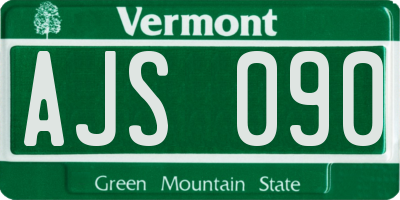 VT license plate AJS090
