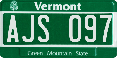 VT license plate AJS097