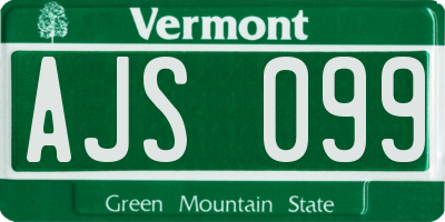 VT license plate AJS099