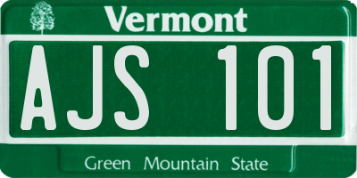 VT license plate AJS101
