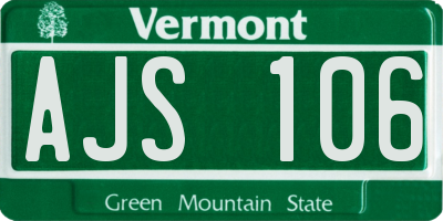 VT license plate AJS106