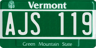 VT license plate AJS119