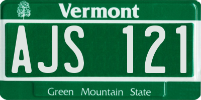 VT license plate AJS121