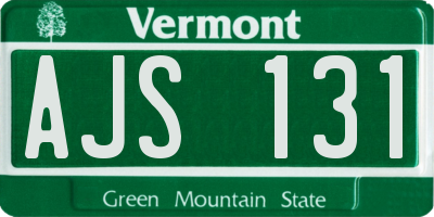 VT license plate AJS131