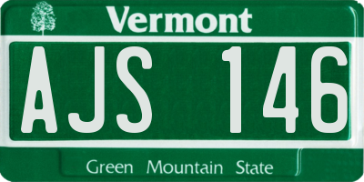 VT license plate AJS146