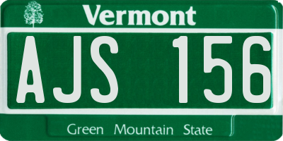 VT license plate AJS156