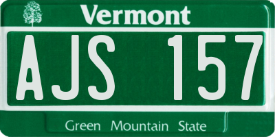 VT license plate AJS157