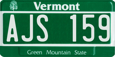 VT license plate AJS159