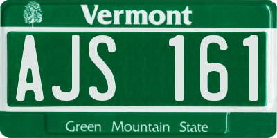 VT license plate AJS161