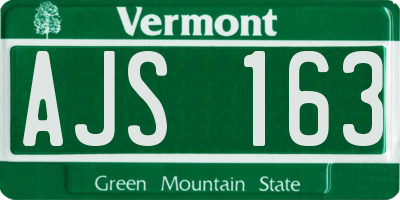 VT license plate AJS163