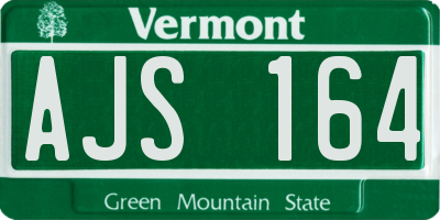 VT license plate AJS164
