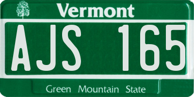 VT license plate AJS165