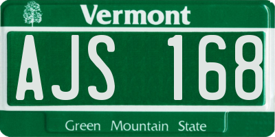 VT license plate AJS168