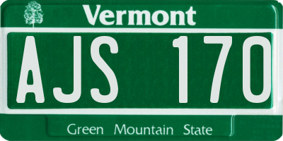 VT license plate AJS170
