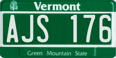 VT license plate AJS176
