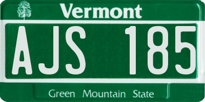 VT license plate AJS185