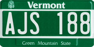 VT license plate AJS188