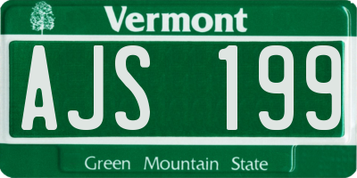 VT license plate AJS199