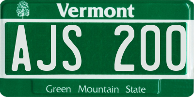 VT license plate AJS200