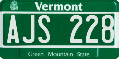 VT license plate AJS228