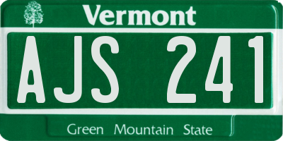 VT license plate AJS241