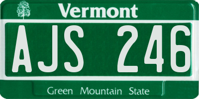 VT license plate AJS246
