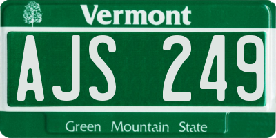 VT license plate AJS249