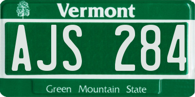VT license plate AJS284