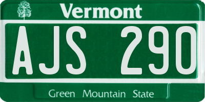 VT license plate AJS290