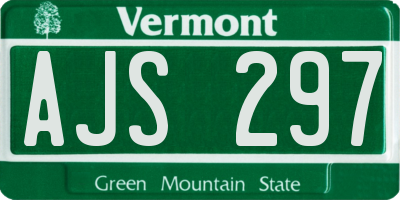 VT license plate AJS297
