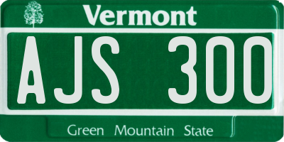VT license plate AJS300