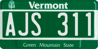 VT license plate AJS311