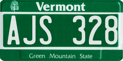 VT license plate AJS328