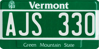 VT license plate AJS330