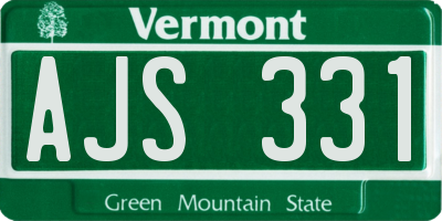 VT license plate AJS331