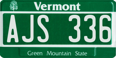 VT license plate AJS336