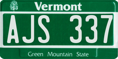 VT license plate AJS337
