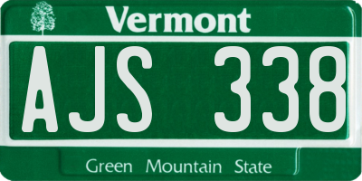 VT license plate AJS338