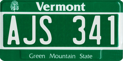VT license plate AJS341