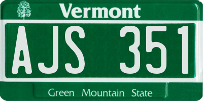 VT license plate AJS351