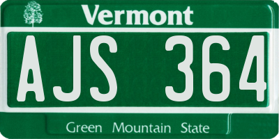 VT license plate AJS364