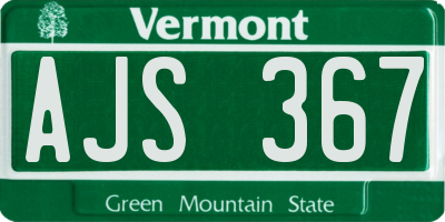 VT license plate AJS367