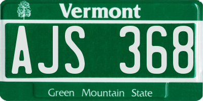 VT license plate AJS368