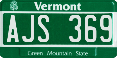 VT license plate AJS369