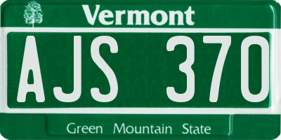 VT license plate AJS370